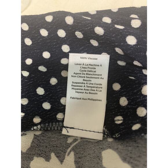Talbots Swing skirt size 12 Black/White Floral Polka Dot Maxi Polyester NWT $119 - Picture 8 of 9